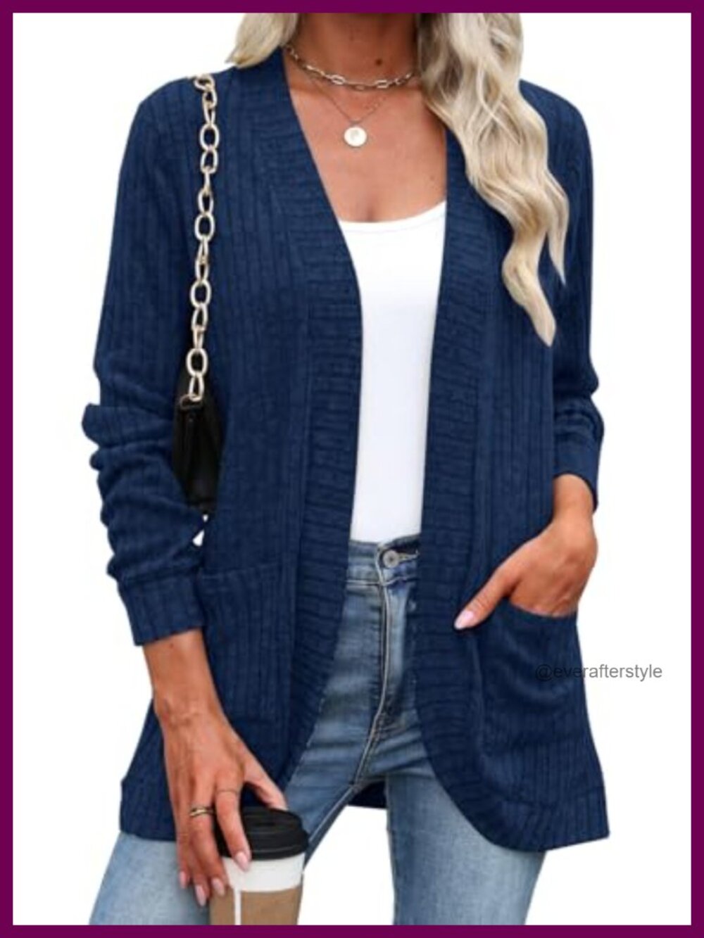 Womens Open Front Cardigan Lightweight Long Sleeve Duster with Pockets